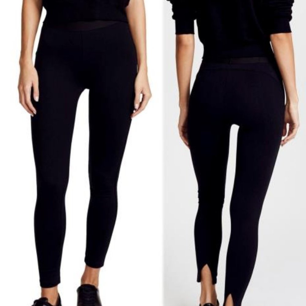 David Lerner Leggings Black Seamed Knit  XS